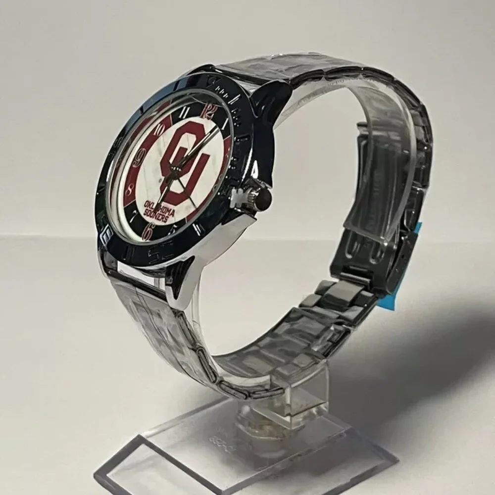 Oklahoma Sooners NCAA Team Logo Men's Stainless-Steel Watch NEW
